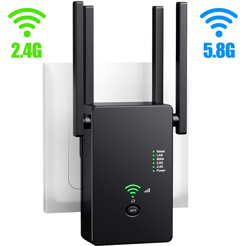 Aiperq - AC1200M Wireless Wi-Fi Router, 5G-Signal-Repeater, Gigabit Dual-Band Vier-Antennen-Extender-Verstärker