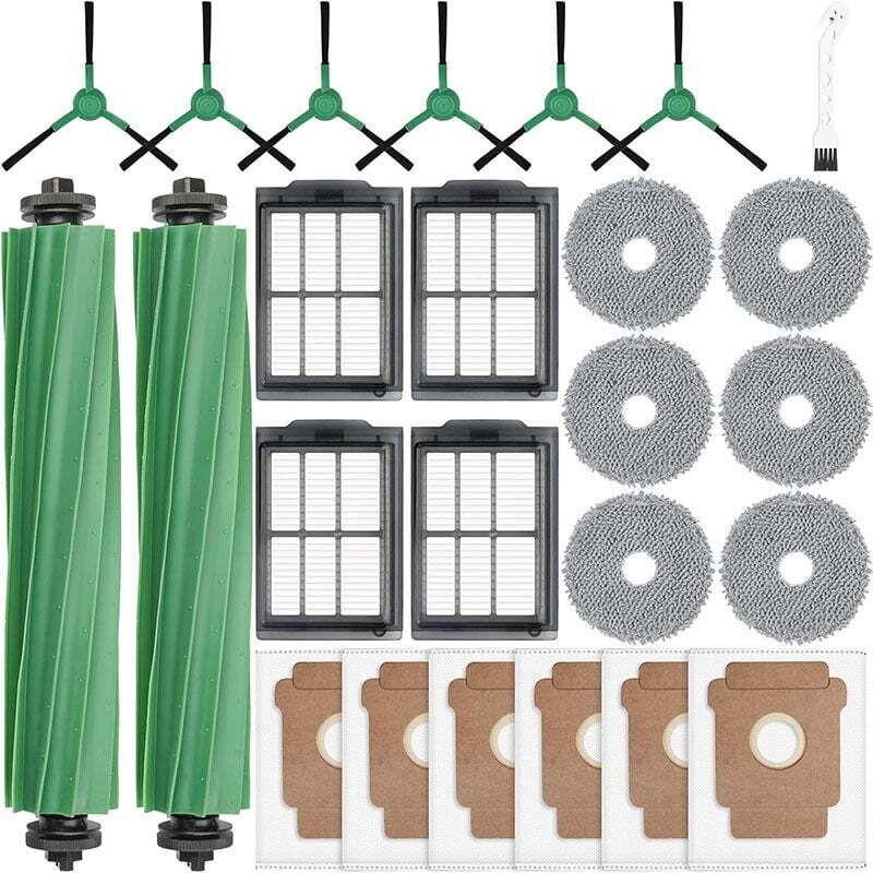 Accessoires pour aspirateur combiné iRobot Roomba 405/505 : 2 têtes de brosse rotatives, 6 sacs à poussière, 6 chiffons de nettoyage, 4 filtres HEPA,