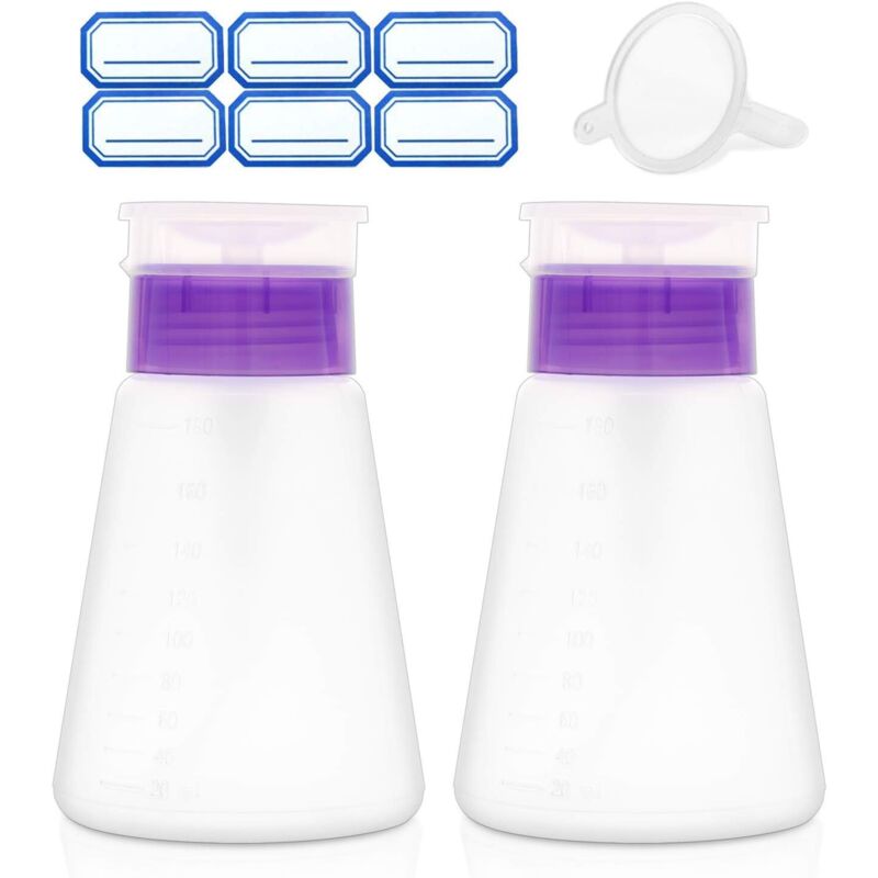 Aceton-Pumpspender, abschließbare Alkohol-Spenderflasche, Ein-Knopf-Pumpspenderflasche, 2er-Packung 180-ml-Leerflaschen