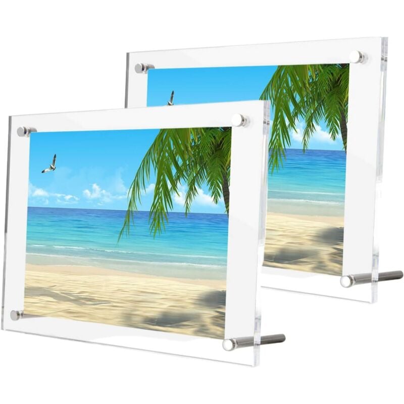 Acryl-Plakatrahmen für A4, transparenter Bilderrahmen mit doppelter klarer Platte, Desktop-Displayrahmen für Dokumente, Poster, Zertifikate, Flyer