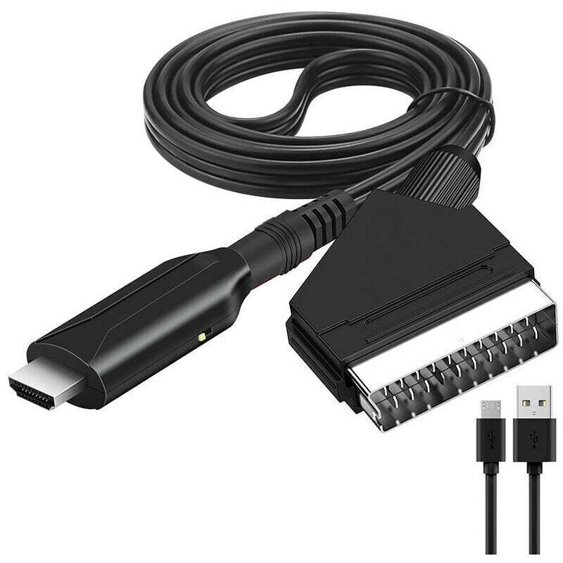 Adaptateur Péritel vers HDMI - Convertisseur Péritel vers HDMI avec câble HDMI - Scart vers Hdmi Convertisseur - Pour Full HD TV 720P/1080P - Audio