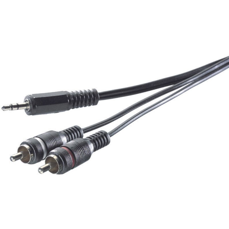 Speaka Professional - SP-1300900 Cinch / Klinke Audio Anschlusskabel [2x Cinch-Stecker - 1x Klinkenste