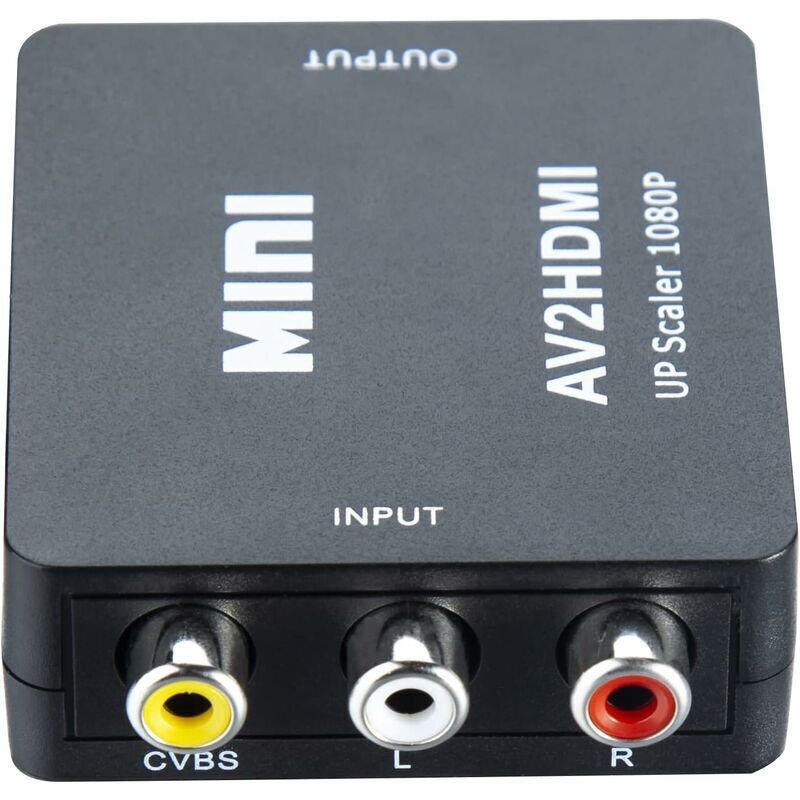 Adattatore RCA-HDMI, adattatore AV HDMI 1080P, convertitore audio video composito RCA CVBS AV in HDMI. Per PS2/Wii/Xbox/SNES/N64/VHS/DVD VCR,