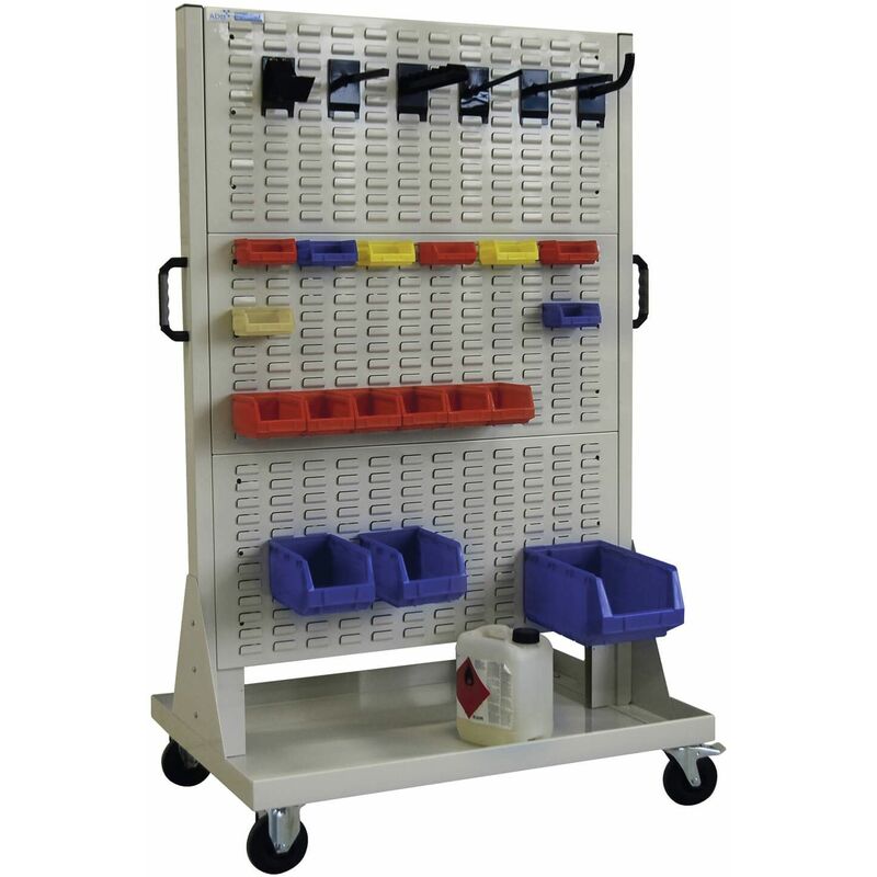 Rollwagen Werkstattwagen Werkzeugwagen 6 Schlitzplatten Werkstatt Lagerregal - ADB