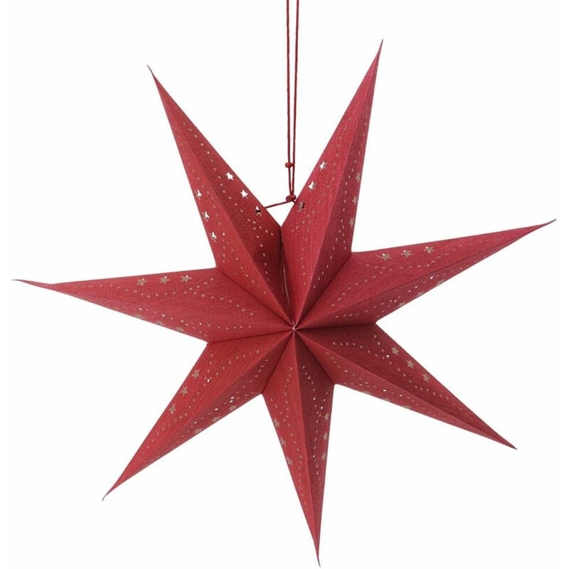 Papier Adventsstern rot zum Hängen - 7 Zacken / 60cm - Weihnachten Deko Lampenschirm zum beleuchten