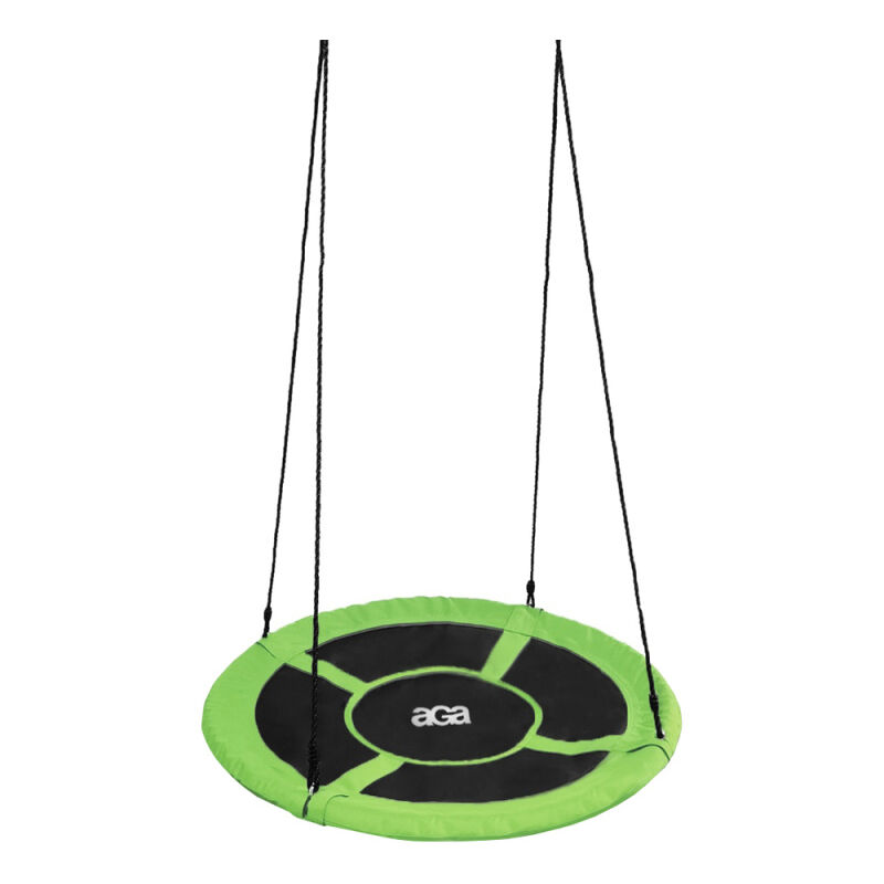 Aga Nestschaukel 90 cm, Rundschaukel, Schaukel verstellbar Garten-Schaukel 150 Kg belastbar, Kinderschaukel Tellerschaukel Hängeschaukel, Grün