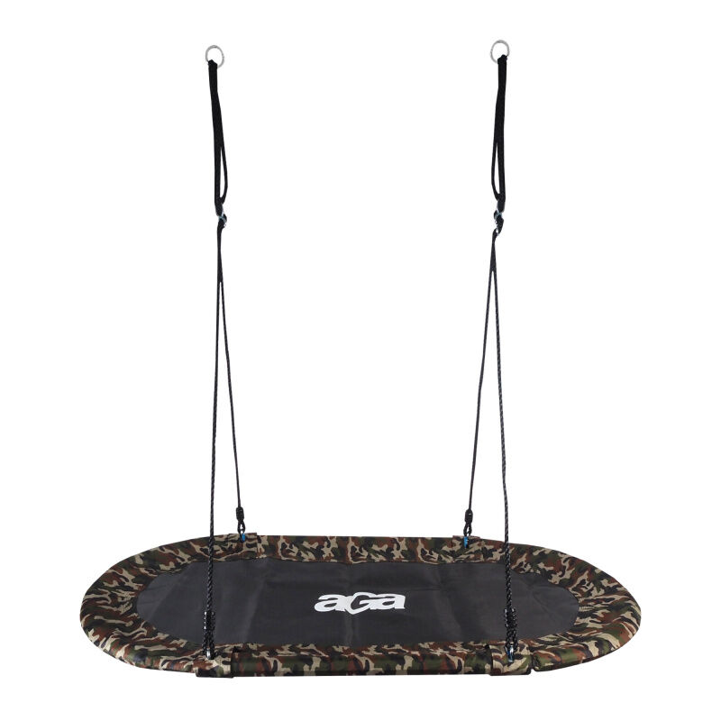 Aga Nestschaukel 150 x 79 cm, Ovale Hängeschaukel, Schaukel verstellbar Garten-Schaukel 150 Kg belastbar, Hängeschaukel für Kinder und Erwachsene,