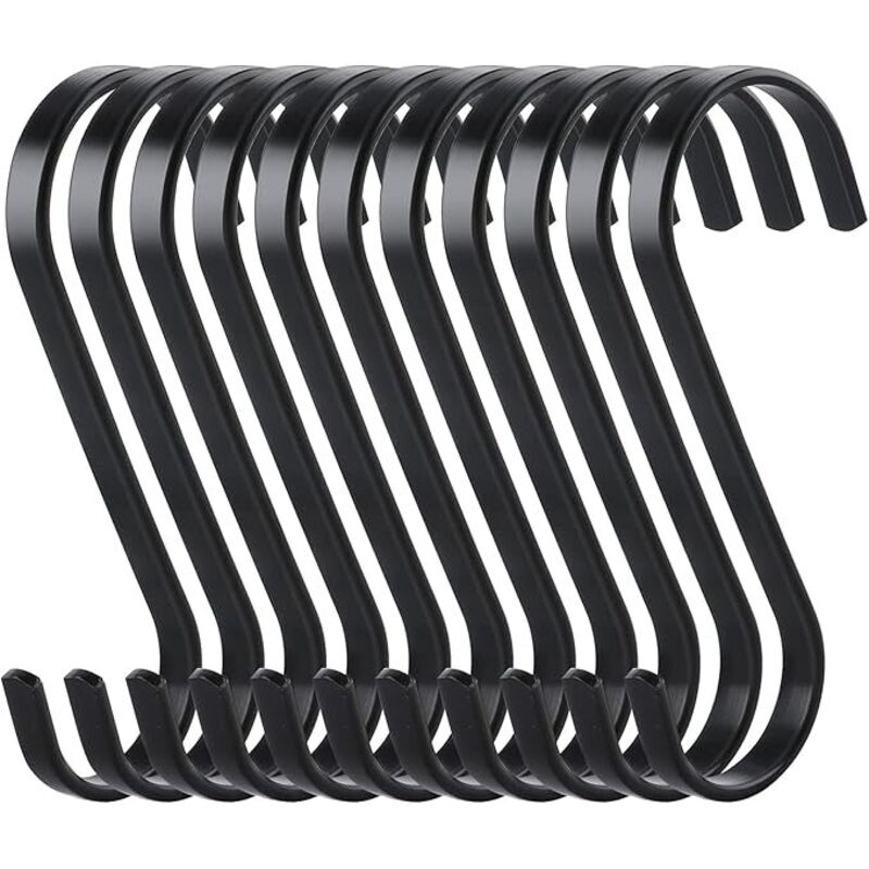 10 Stück flache S-Haken, Edelstahl-Aufhänger, robuster Küchenhaken, Multifunktionshaken für Küche oder Fleisch, Metzgerei, Kleidung, Pflanzen,