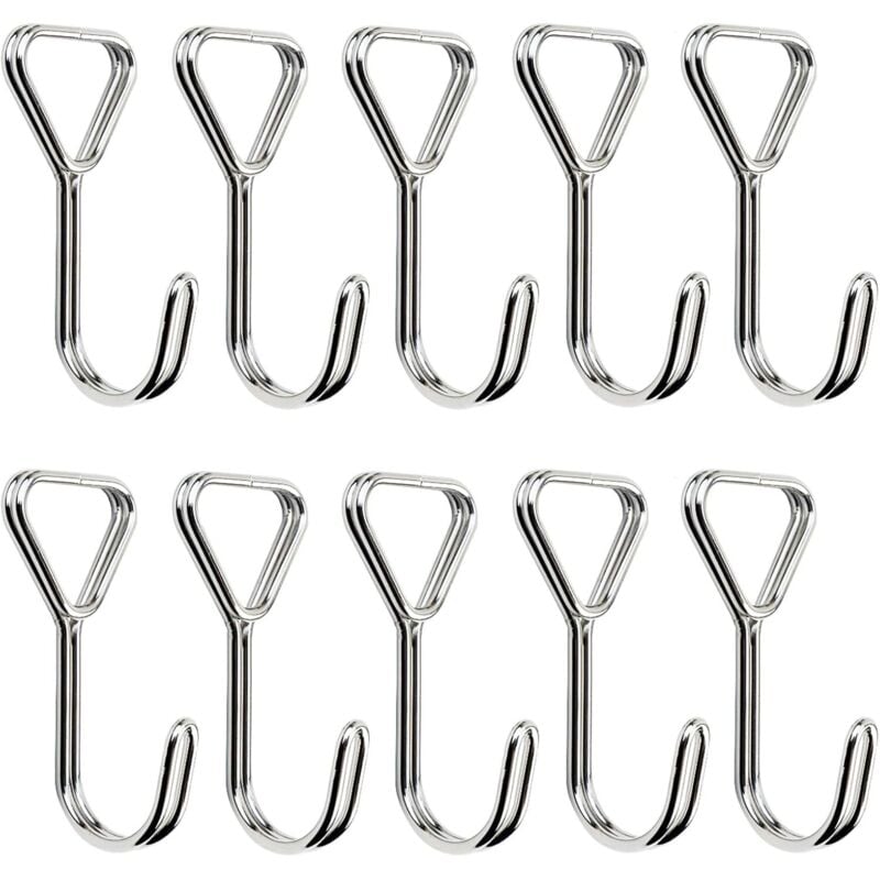 Ahlsen - 10 Stück Spiralhaken, Spannhaken aus Edelstahl, elastische Bungee-Haken, elastische Spannhaken, für Zelte, Fahrräder, Gepäckbefestigung,