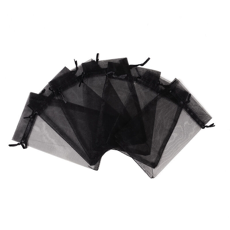 100 Stück Geschenke schwarz 9 x 12 cm, Hochzeitsbevorzugung mit Kordelzug für Make-up, Süßigkeiten, Babyparty - Ahlsen