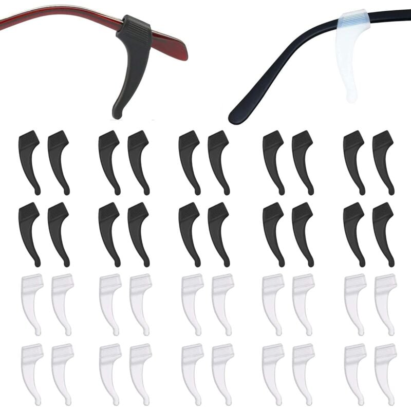 20 Paar Silikon-Brillen-Ohrbügel, Brillen-Ohrbügel, rutschfeste Brillenpolster, rutschfestes Silikon für den Schutz von Brillen, Sonnenbrillen