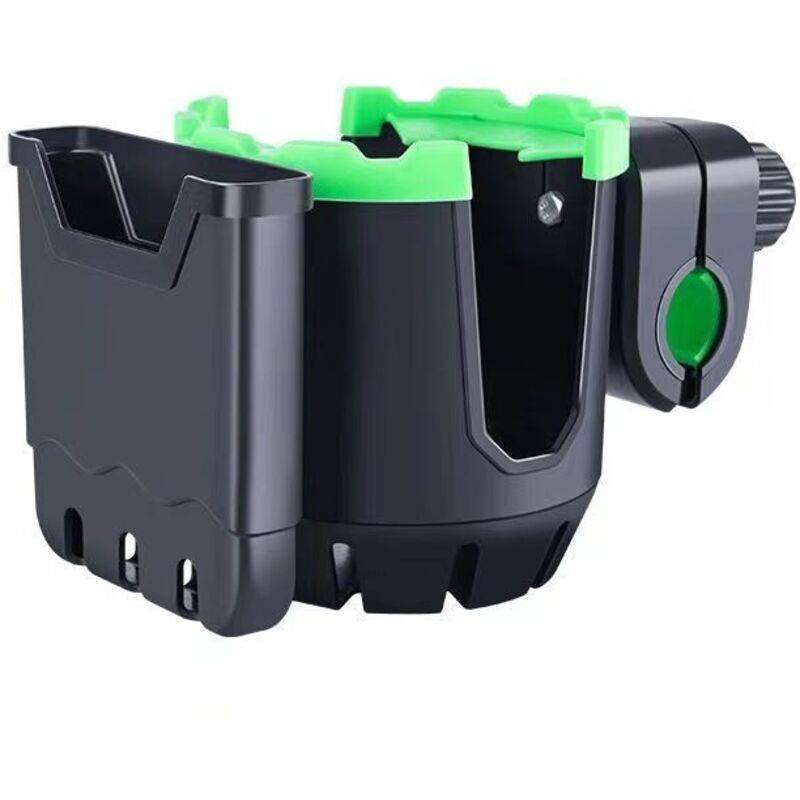 Ahlsen - 360 Grad drehbarer 2-in-1-Wasserbecherhalter, Handyhalter für Fahrrad, Kinderwagen, Buggy, Rollstuhl, Gehhilfe (schwarz)