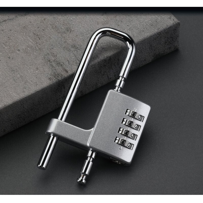 Ahlsen - 4-stelliges Kombinationsschloss, Vorhängeschloss mit langem Bügel und verstellbarem Bügel, Schrankschloss für Schule, Fitnessstudio und