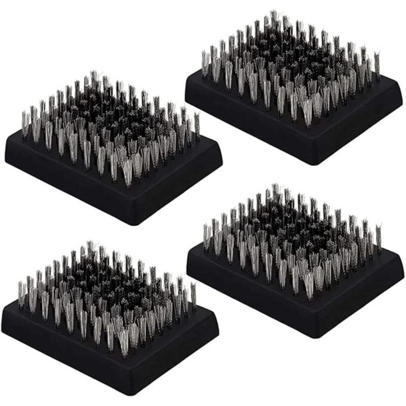 4-teiliger Grillbürstenkopf, Grillbürsten-Ersatzkopf, Drahtborsten-Grill-Reinigungsbürstenkopf, Grill-Reinigungsbürstenkopf - Ahlsen