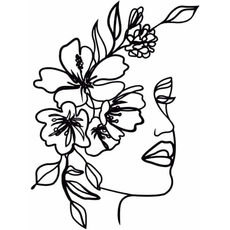 Abstrakte Wandkunst aus Metall, Frau, minimalistische Silhouette, dekoratives Gemälde aus Schmiedeeisen, Wanddekoration, Schwarz, 30 x 40,4 cm