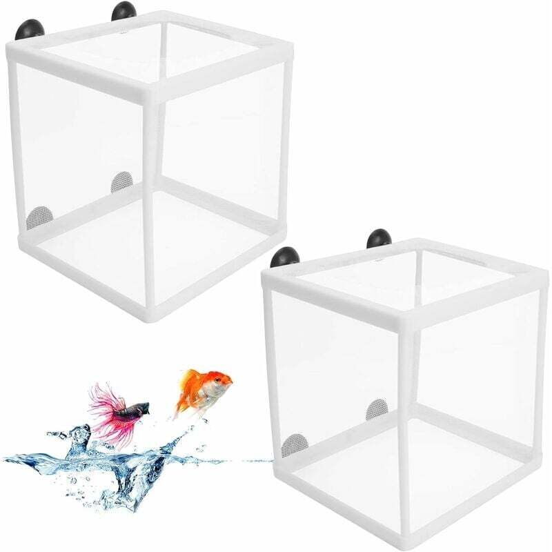 Ahlsen - Aquarium-Zuchtnetz, 2 Stück, Fischzuchtbox, Aquarium-Brüterei, Isolationsbox, Aquarium-Fisch-Inkubator, Baby-Fisch-Trennnetz mit 8 Stück
