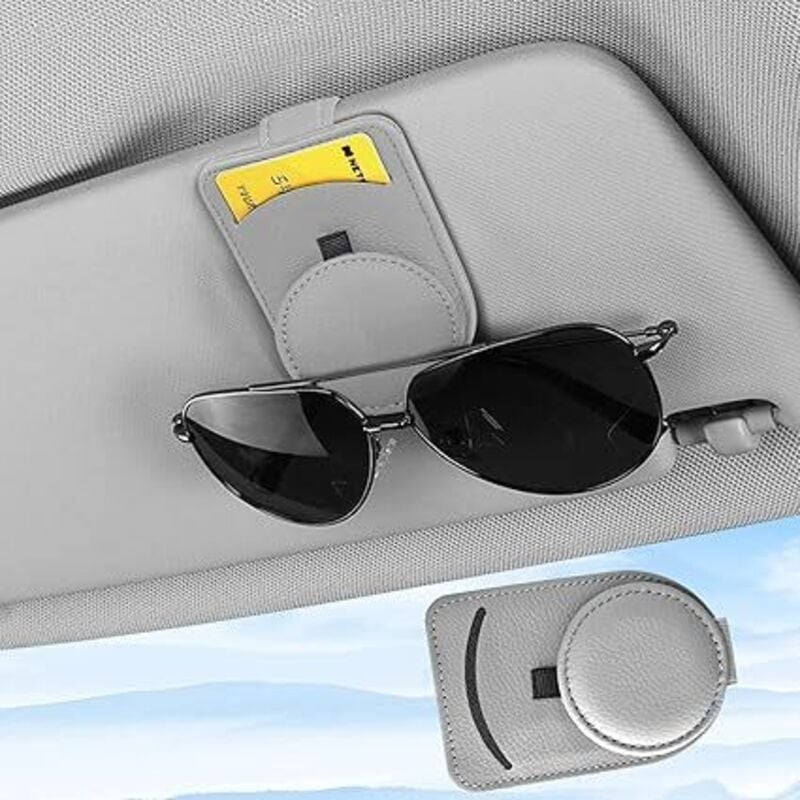 Auto-Brillenhalter, magnetischer Auto-Brillenhalter, Leder, multifunktionaler Auto-Organizer, Sonnenbrillen-Halter-Clip,