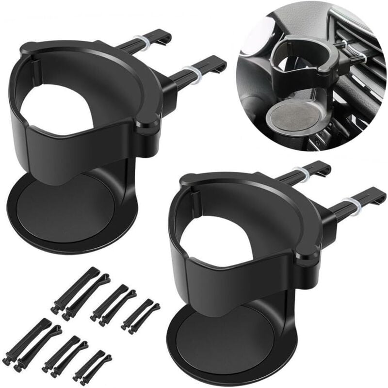 Auto-Getränkehalter, 2 Stück Auto-Becherhalter, verstellbare Auto-Getränkehalter für Auto-Lüftungsschlitze, Flaschenhalter für Kaffeetassen (schwarz)