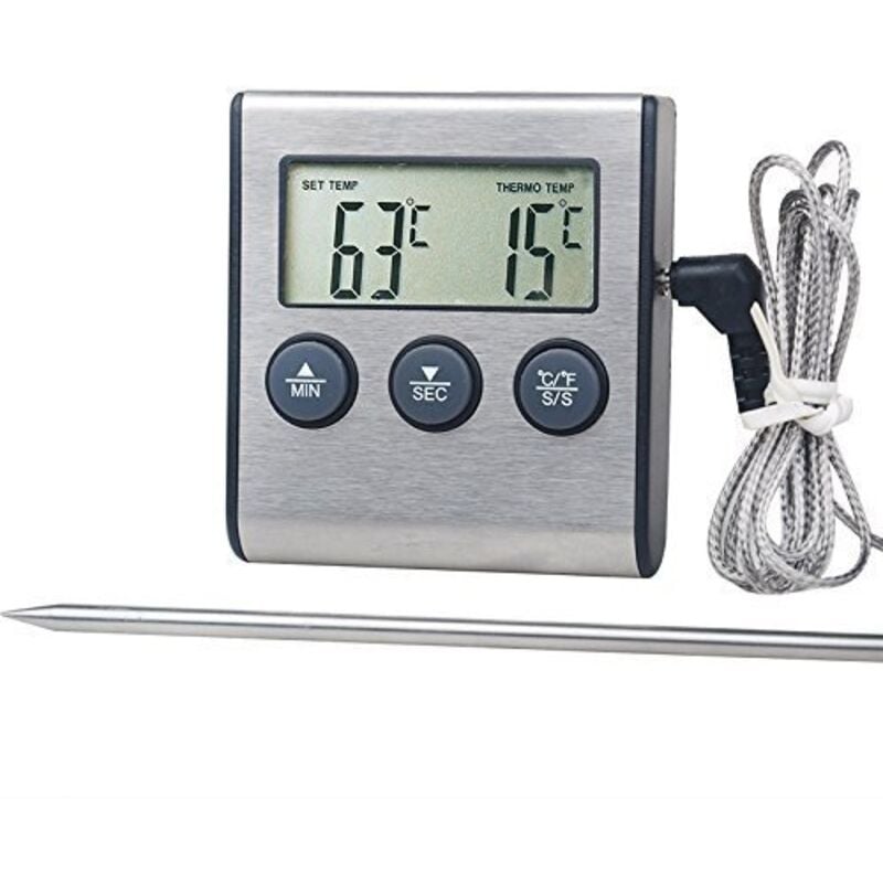 Ahlsen - BBQ-Thermometer – BBQ-Thermometer, Fleisch, Lebensmittel, Kochsonde, Thermometer mit Timer, Temperaturmesswerkzeug