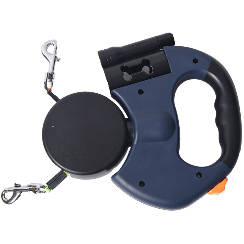 Ahlsen - Einziehbare Doppel-Hundeleine mit zwei 3 Meter langen Kordeln, 360° verhedderungsfreie Doppel-Hundeleine zum Gassigehen mit zwei Hunden bis