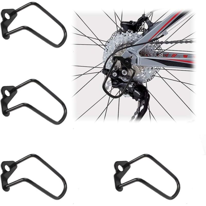 Ahlsen - Fahrrad-Schaltwerk-Schutzhalterung, 4 Stück, Fahrrad-Schaltwerk-Schutz, Fahrrad-Schaltwerk-Schutz, verstellbares Schaltwerk für
