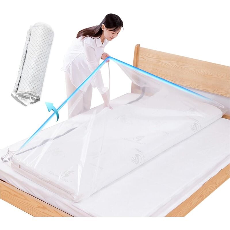 Ahlsen - Große Vakuum-Aufbewahrungsbeutel für Matratze, Kleidung, wasserdicht, wiederverschließbar, wiederverwendbar, platzsparend, komprimiert die