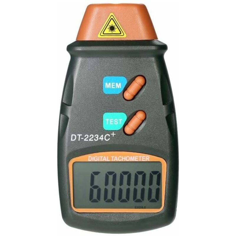 Laser-Handheld-Digital-Tachometer, berührungsloser Drehzahlmesser, Bereich 2,5 U/min bis 99,999 U/min, Flüssigkristallanzeige mit 3-teiligem Band