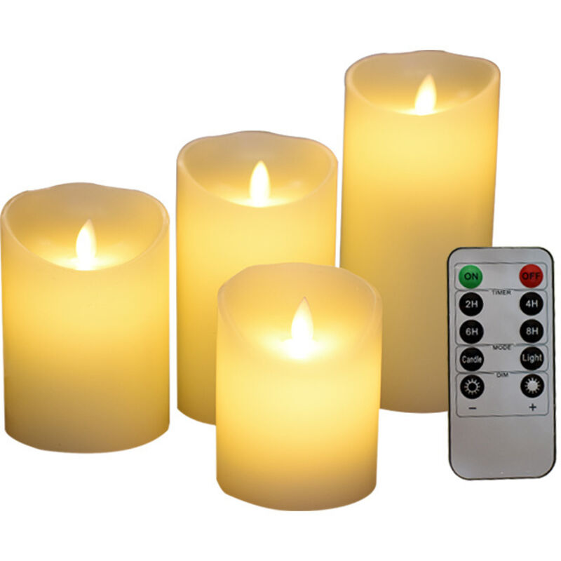 LED-Kerzen, 5er-Set, dekorative Kerzen, flammenlose Kerze mit 10-Tasten-Fernbedienung - Ahlsen