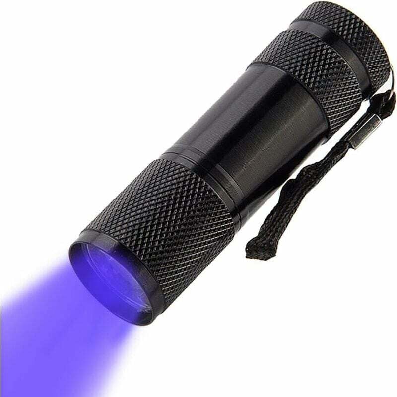 Ahlsen - led UV/Schwarzlicht-Taschenlampe, UV-LED-Taschenlampe, Fleckendetektor, Flecken auf Kleidung, Teppichen oder Teppichen finden (Batterien