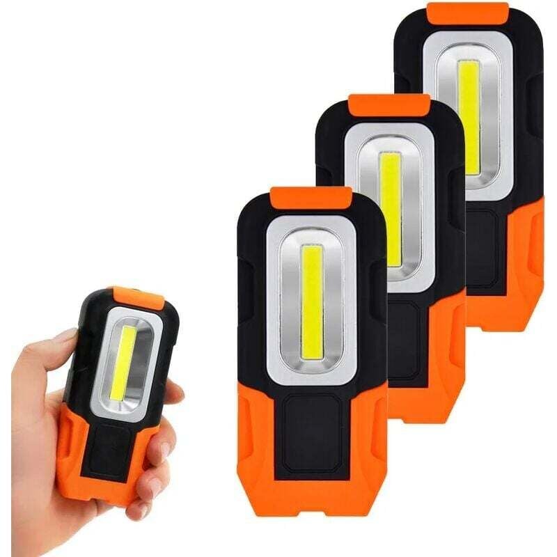 LED-Walkman-Lampen, 3 w, cob-led, tragbare magnetische Taschenlampe, AAA-Batterien nicht im Lieferumfang enthalten, faltbare Lampe mit Magnetfuß und