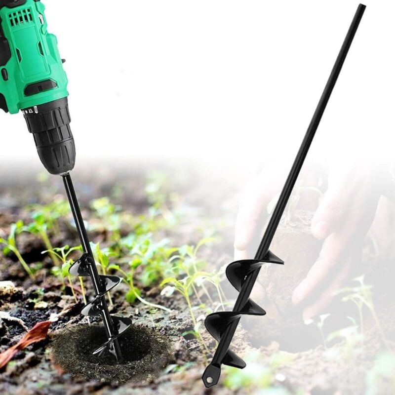 Schneckenbohrer zum Pflanzen, Gartenpfosten-Lochgräber mit rutschfestem Sechskantantrieb, spiralförmiges Schnellpflanzwerkzeug zum Pflanzen von