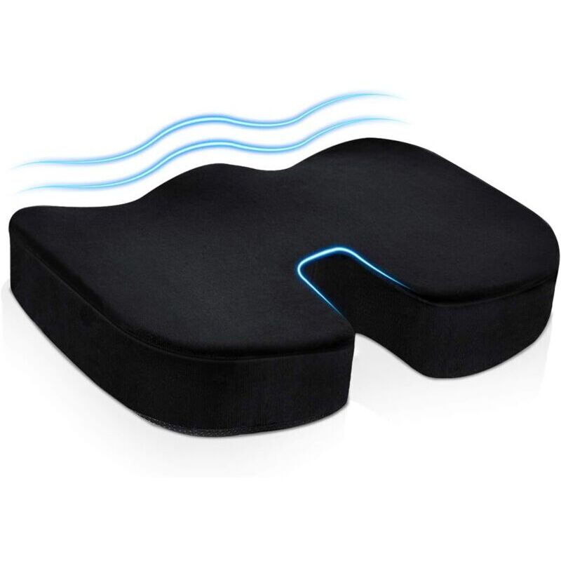 Ahlsen Sitzkissen, Memory-Schaum-Sitzkissen, Anti-Dekubitus-Sitzkissen, Sitzkissen bei Ischiasbeschwerden, für Autositz, Stuhl, Rollstuhl