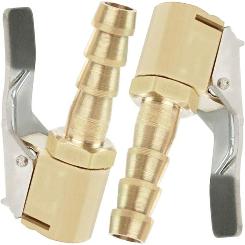 Stück Aufblasdüse, Autoreifen-Aufblasdüse, Aufblasdüse mit Clip, Aufblasventil-Clip-Klemmanschluss-Adapter, für Reifenventile, Messing, 8 mm - Ahlsen