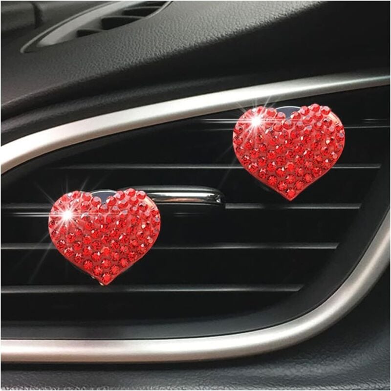 Ahlsen - Stück Auto-Klimaanlagen-Entlüftungsklammern, Liebesherz, Auto-Lufterfrischer, Auto-Parfüm-Dekoration, Auto-Blow-Zubehör (rot)