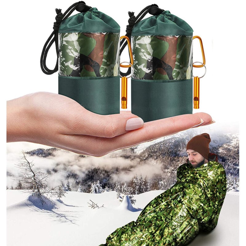Stück wiederverwendbare Überlebensdecke, Überlebensschlafsack für Outdoor-Camping und wasserdichter Survival-Biwaksack, Survival-Ausrüstung,