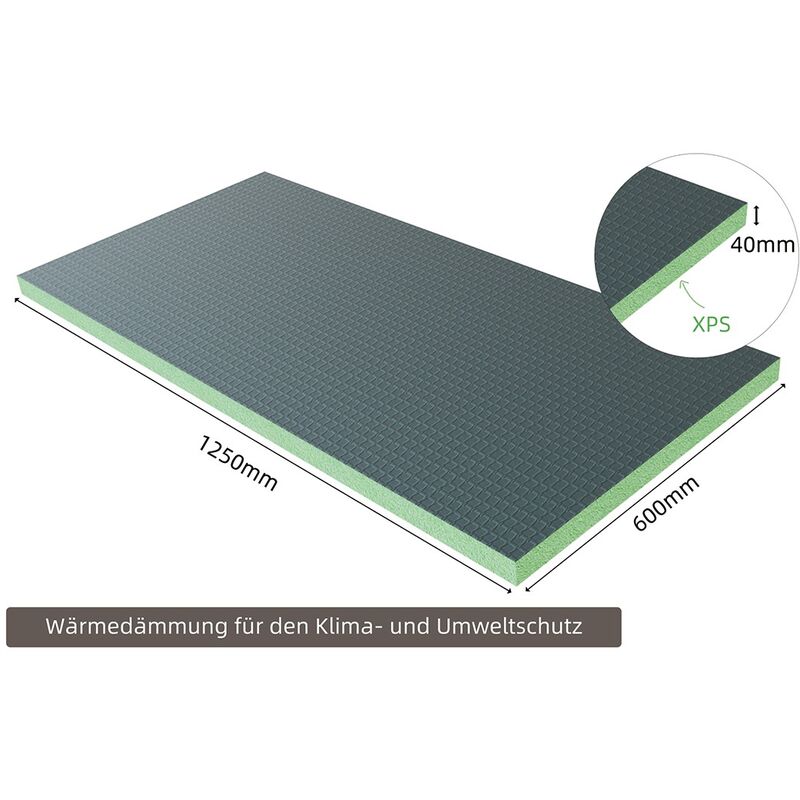 Aica Sanitaire - 4er-Pack 1250mm x 600mm x 40mm aica xps Platten Perimeterdämmung Sockeldämmung Hartschaumplatten Bauplatte Fliesenplatte