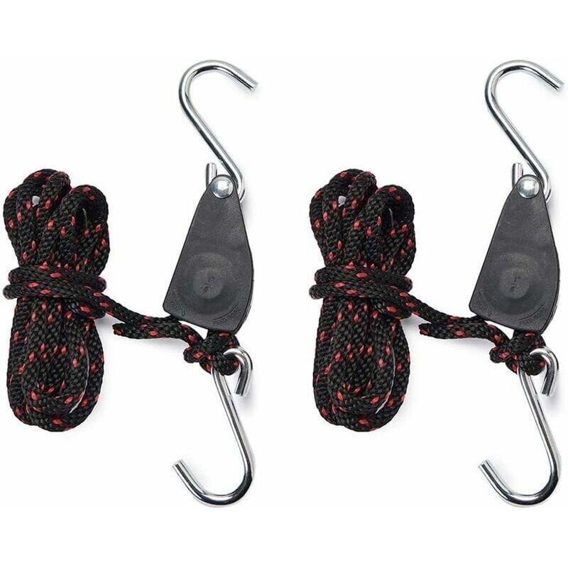 AIMOONSA 1/4 Zoll Seil Ratschengurte für Grow Light 2 Stück verstellbares Hakenseil