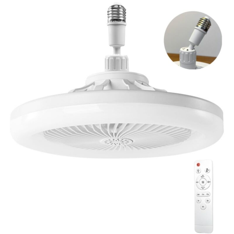 Aimoonsa - Deckenventilator mit Licht, Deckenventilator mit Fernbedienung, Leiser Deckenventilator, E27 Dimmbare LED-Deckenleuchte, 3