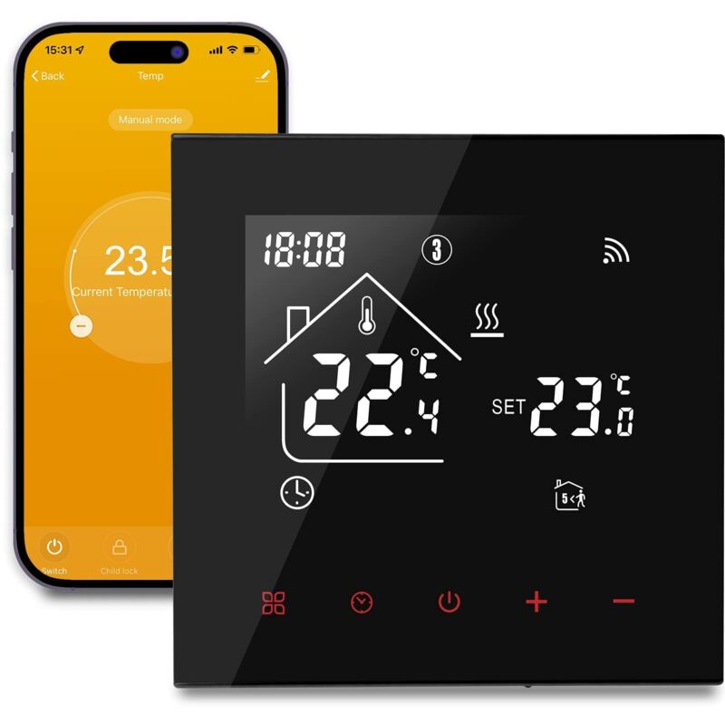 Aimoonsa - WiFi Smart Thermostat Smart Home Thermostat für Wasser-Fußbodenheizung Kabellose programmierbare Raumthermostate Kompatibel mit Alexa,