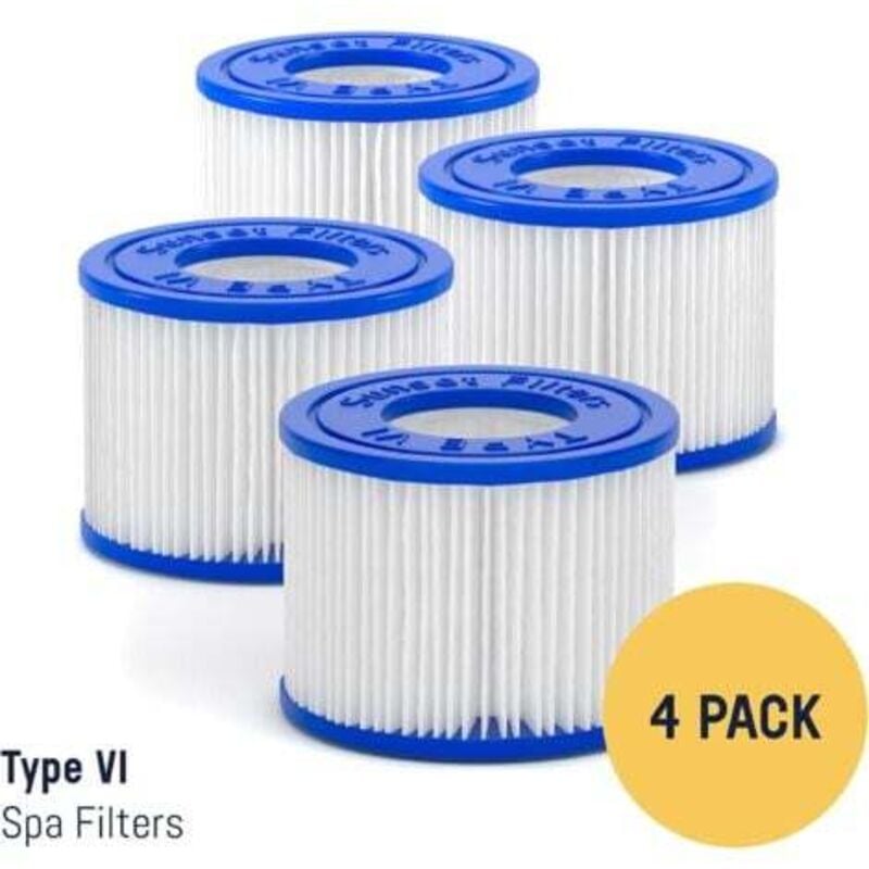 Aiper Whirlpool-Filter-Ersatzkartusche – für Coleman SaluSpa-Filter, Bestway-Filter, Lay-Z Spa, Intex, S1-Filterersatz, Spa-Filterersatz (4er-Pack)