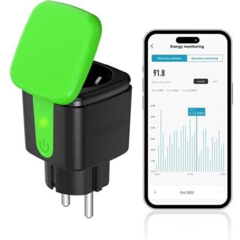 AIPER WLAN Steckdose Outdoor, WiFi Steckdose, Außensteckdose Energiezähler, Gartensteckdose, Außensteckdose, Smart Plug, Kompatibel mit Alexa und