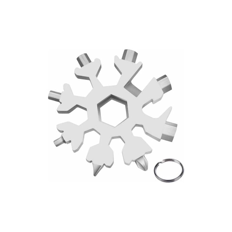 18-in-1-Schneeflocken-Multifunktionswerkzeug, Schneeflocken-Schraubendreher, leistungsstarkes Werkzeug, tragbarer Flaschenöffner aus Edelstahl,