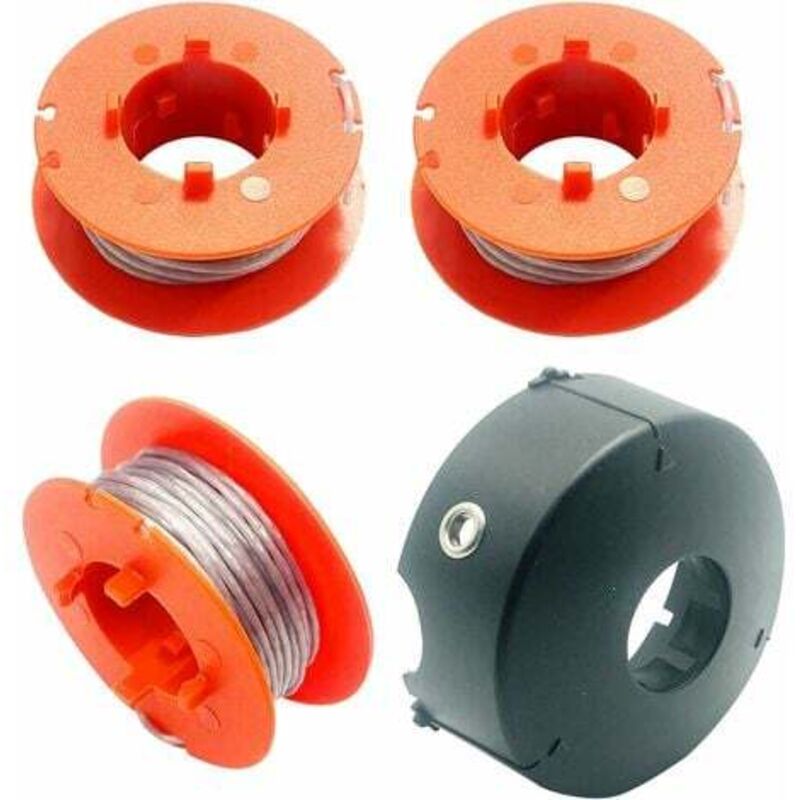 3 Ersatz-Fadenspulen für Bosch art 23/26/30 Combitrim 23/26 Easytrim Trimmer, für Bosch Einzelfadenspule F016800175, mit 1 für Bosch Spulenabdeckung