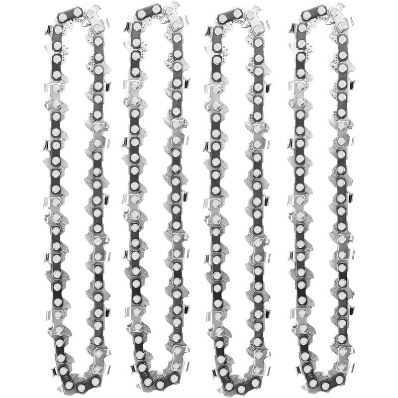 Ymyny 4 Stück 4 Zoll 1/4 Zoll Kettensägenketten Kompatibel mit 4 Zoll kabellosen elektrischen Mini-Kettensägen, 28 Antriebsglieder, 10 cm