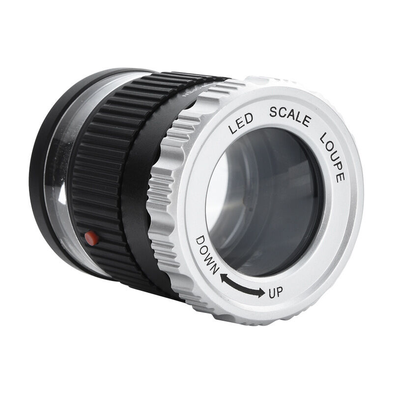 40-fache LED-Lupe, beleuchtete Lupe, UV-beleuchtete Lupe, einstellbare Brennweite, faltbare Schmucklupe für Textilien, Münzen, Briefmarken,