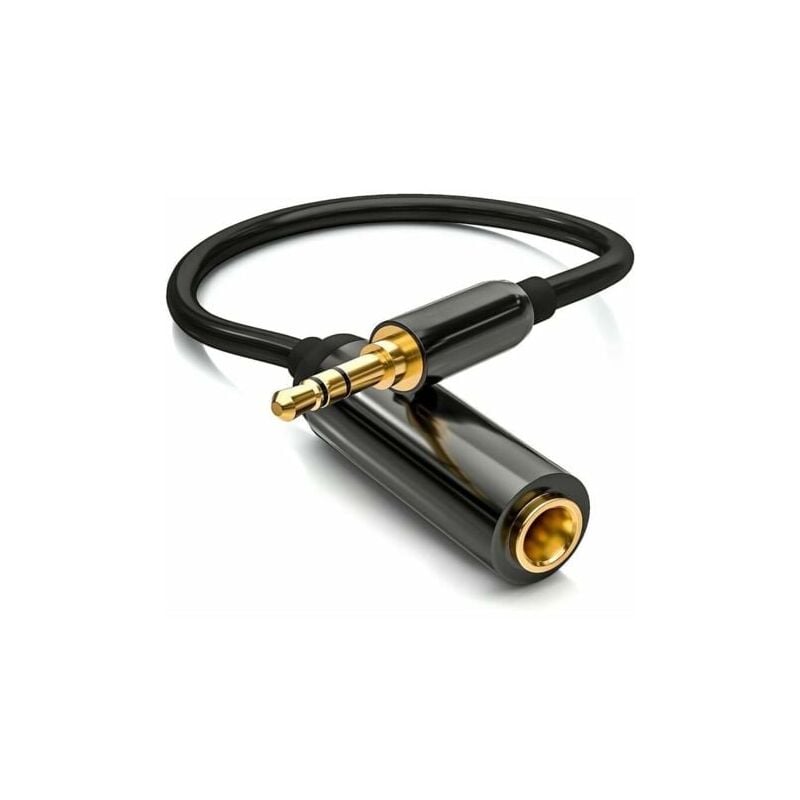 Aiperq - Adapterkabel, 3,5 mm Stereo-Klinke auf 6,35 mm Buchse, vergoldeter Stecker, Aluminiumgehäuse, für Kopfhörer, Laptops, Gitarren, Klaviere, 30