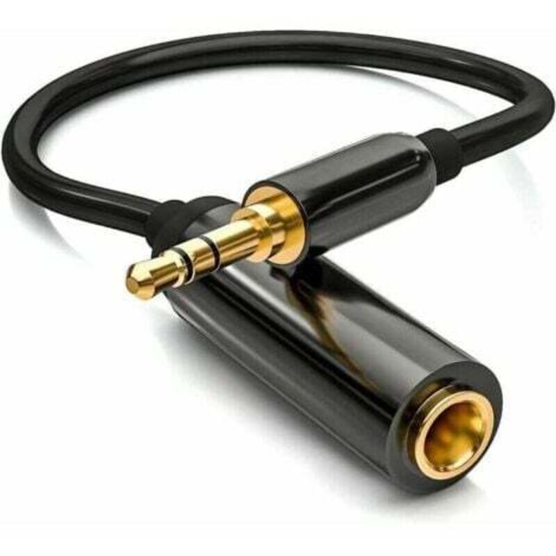 Aiperq - Adapterkabel, 3,5 mm Stereo-Klinke auf 6,35 mm Buchse, vergoldeter Stecker, Aluminiumgehäuse, für Kopfhörer, Laptops, Gitarren, Klaviere, 30