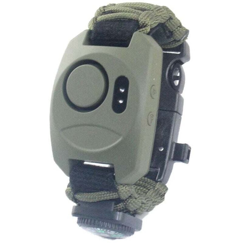 Aiperq - Outdoor Survival Armband Herren Damen, Militär Armband Kit mit Feuerstein + Kompass + Thermometer + Pfeife + Messer + LED-Licht für Outdoor,