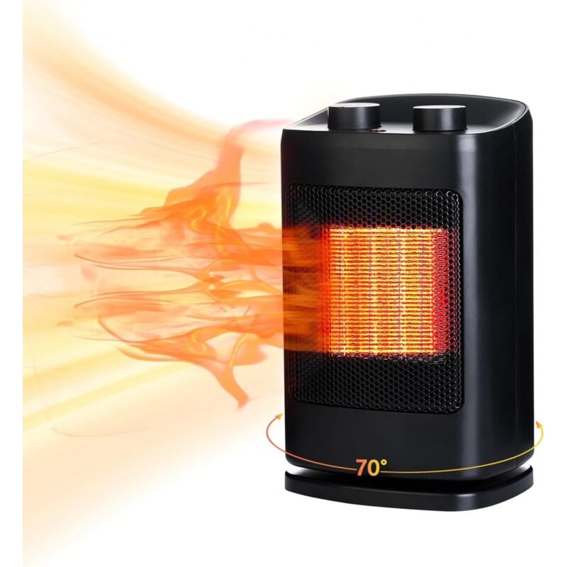 Raumheizer für den Innenbereich, tragbare Heizung, schnell aufheizende PTC-Keramikheizung, Thermostat, elektrische Heizung für Schlafzimmer, Büro und