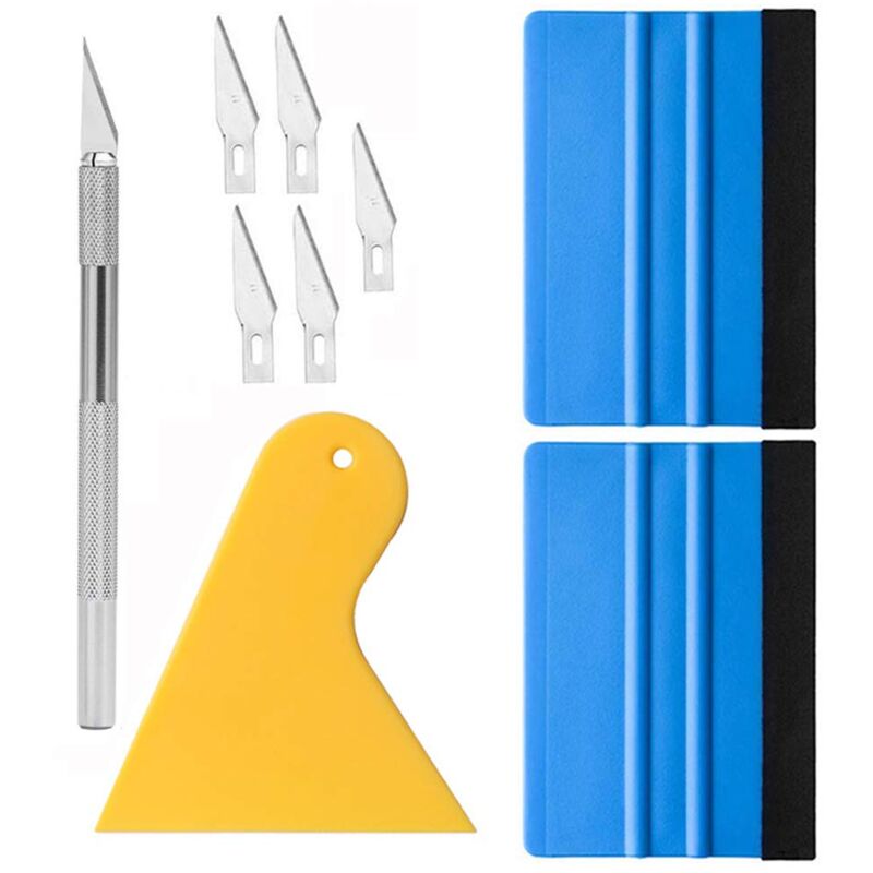 Aiperq - Vinyl-Wrap-Werkzeug, Fensterfolien-Werkzeug, Fenstertönungs-Werkzeug, Tapezier-Werkzeug mit Filzrakel, Hobby-Messer